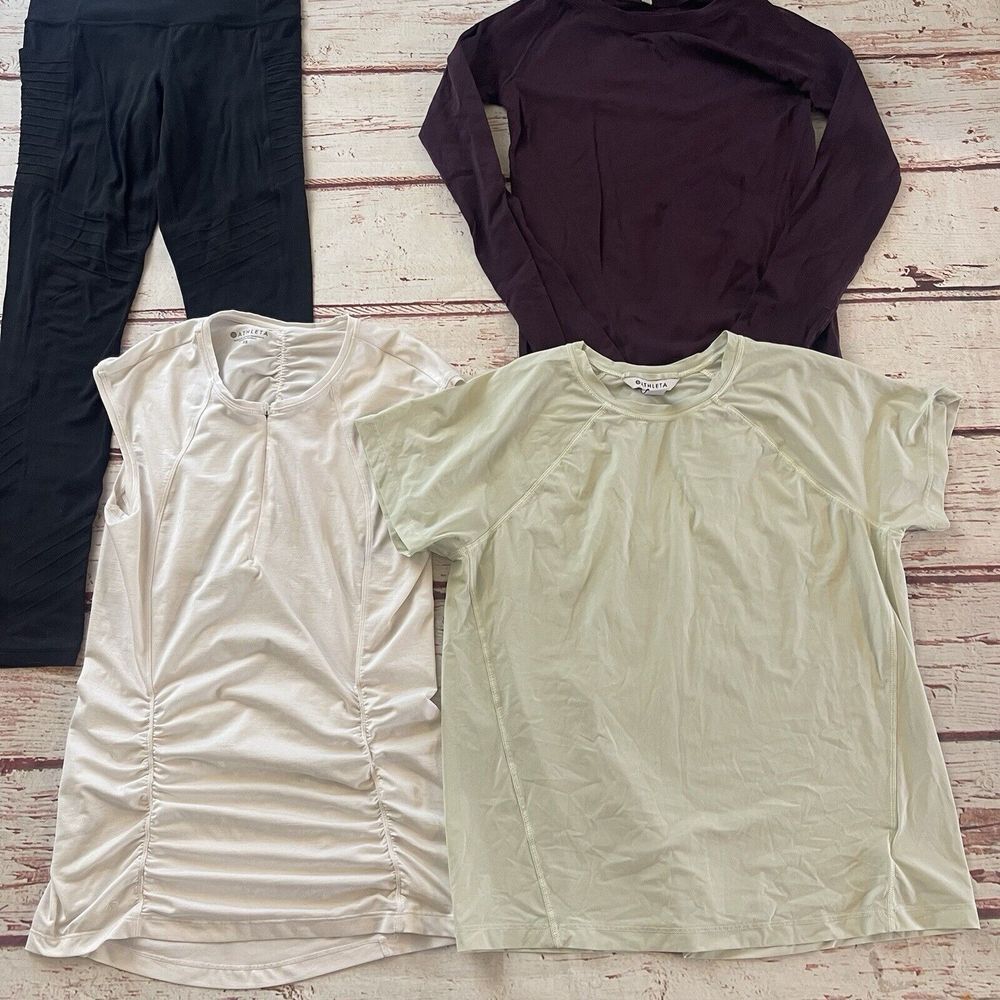 Athleta Womens‎ Multicolor Athletic Lot of 4 Tops & Leggings Activewear